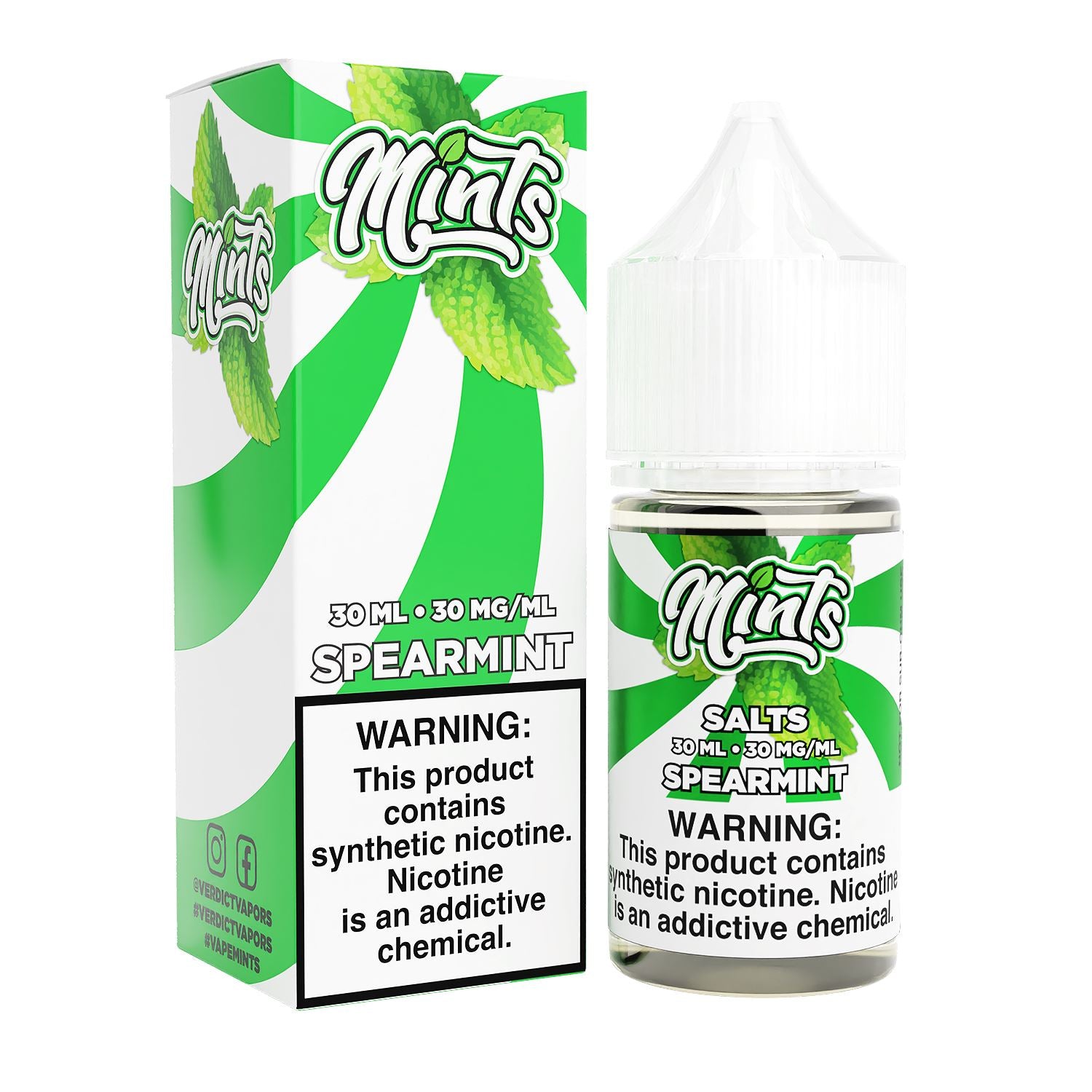 Spearmint by Mints SALTS E-Liquid 30ml with packaging