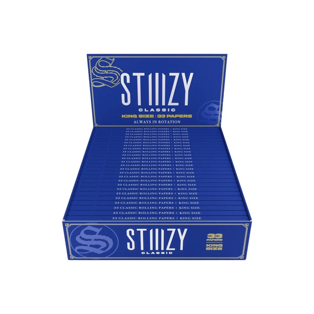 STIIIZY Premium Rolling Papers KING SIZE 33-Sheet Booklet (24pc Display) Classic Unflavored