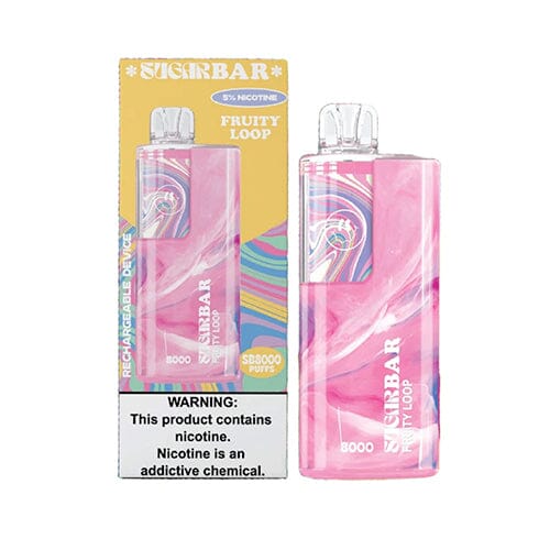 Sugarbar SB8000 Disposable 8000 Puffs 19mL 50mg fruity loop with packaging