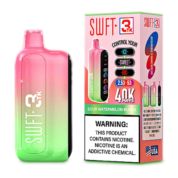 SWFT 3TK Nic + Sweet + Ice Control Disposable with packaging sour watermelon bubba