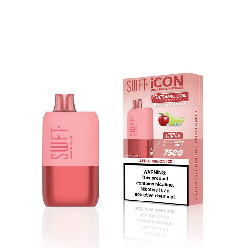 SWFT Icon Disposable | 7500 Puffs | 17mL | 5% - Apple Melon Ice with packaging