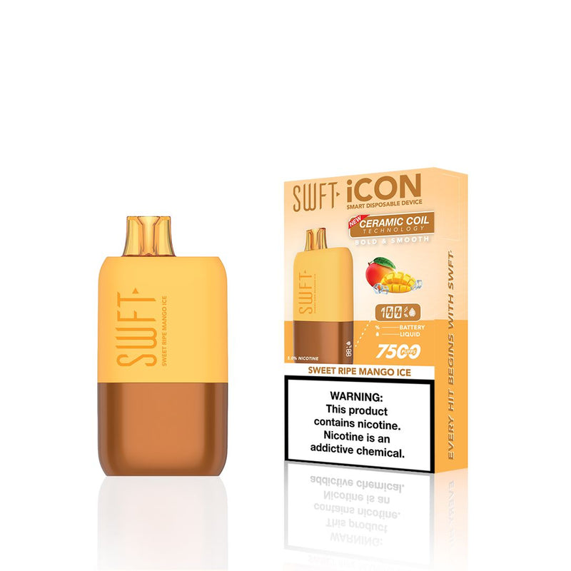 SWFT Icon Disposable | 7500 Puffs | 17mL | 5% - Sweet Ripe Mango Ice with packaging