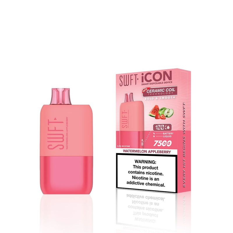 SWFT Icon Disposable | 7500 Puffs | 17mL | 5% - Watermelon Appleberry with packaging