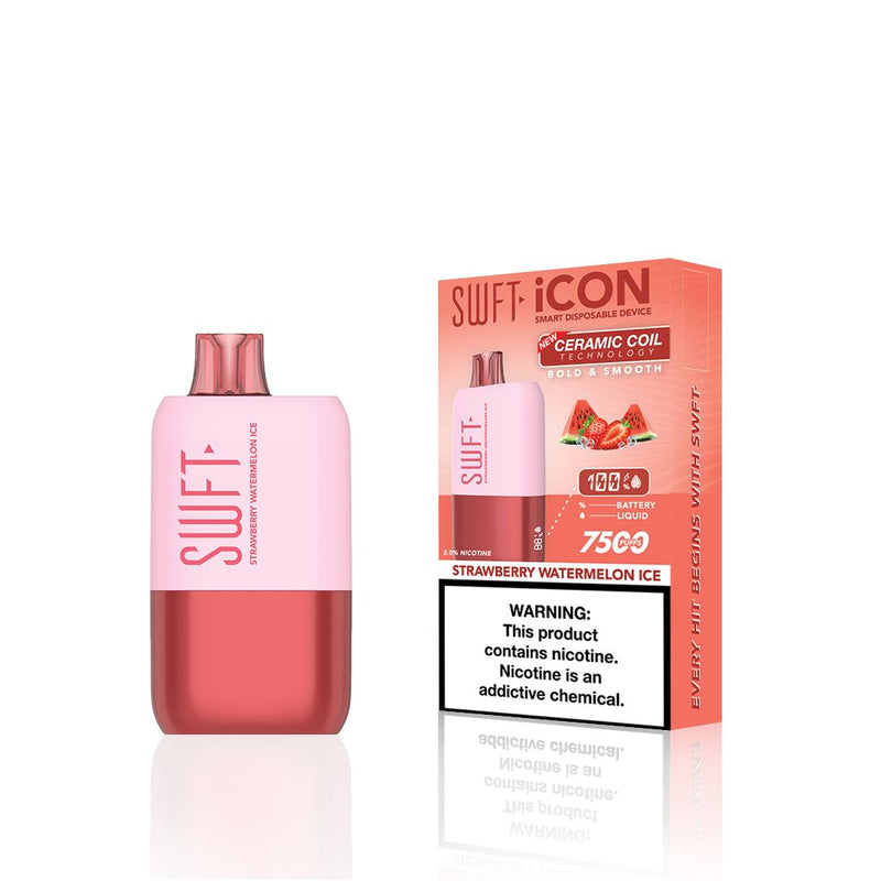 SWFT Icon Disposable | 7500 Puffs | 17mL | 5% - Strawberry Watermelon Ice with packaging
