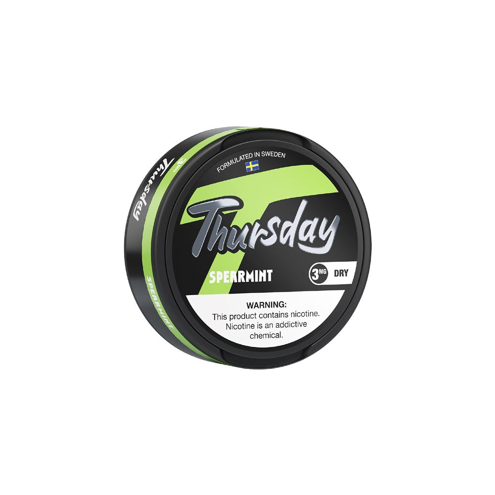 Thursday Dry Nicotine Pouches (20ct Can) 5pc Display Spearmint