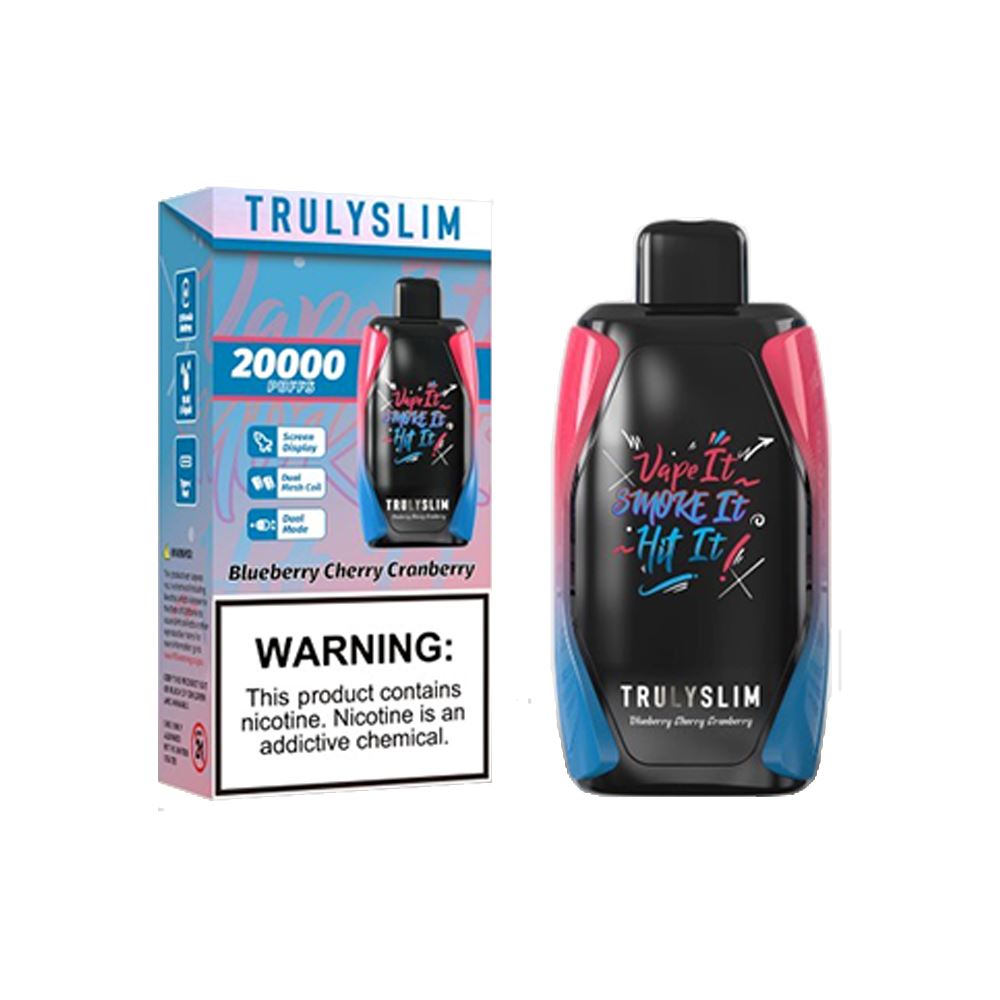 Truly Bar Trulyslim 20K Disposable Blueberry Cherry Cranberry with packaging