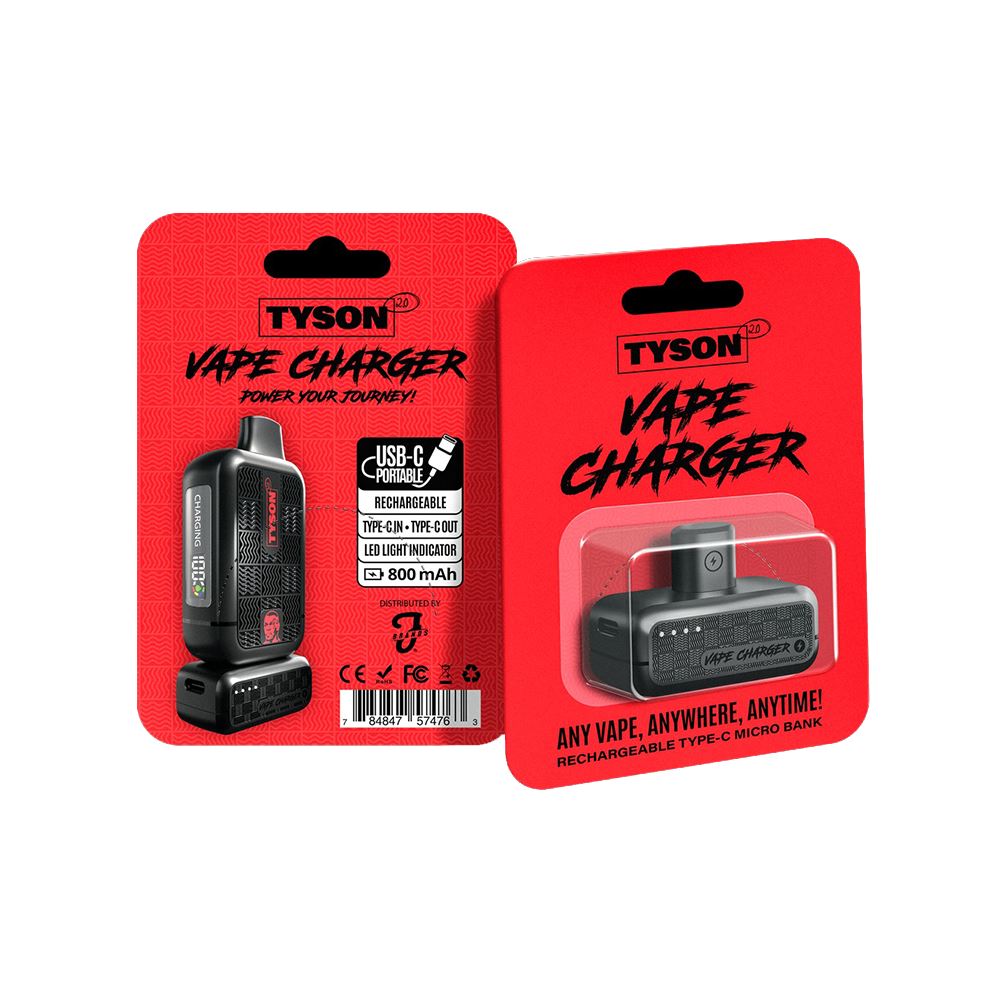 Tyson 2.0 Vape Charger Group Photo with Packaging