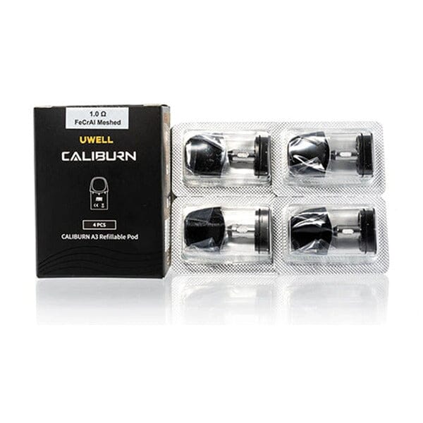 Uwell Caliburn A3 Replacement Pods | 2-Pack 1.0ohm with packaging