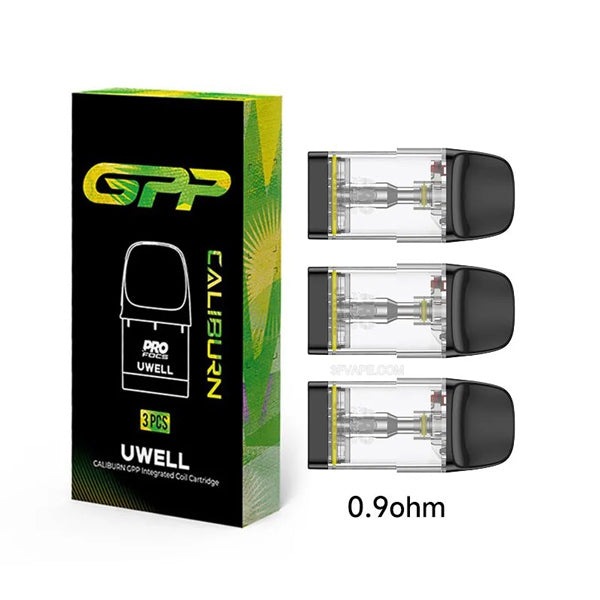 Uwell Caliburn GPP Replacement Pod 0.9ohm with packaging