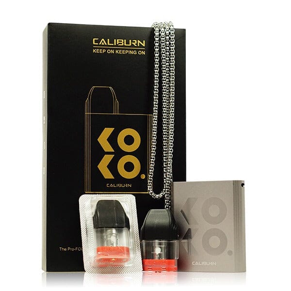 Uwell Caliburn KOKO Pod System Kit group photo with packaging