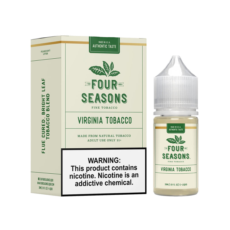 Virginia Tobacco by Four Seasons Series E-Liquid 30mL (Freebase) with packaging