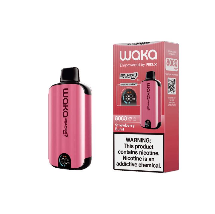WAKA SoPro DM8000 17mL 8000 Puff Disposable - Strawberry Burst with packaging
