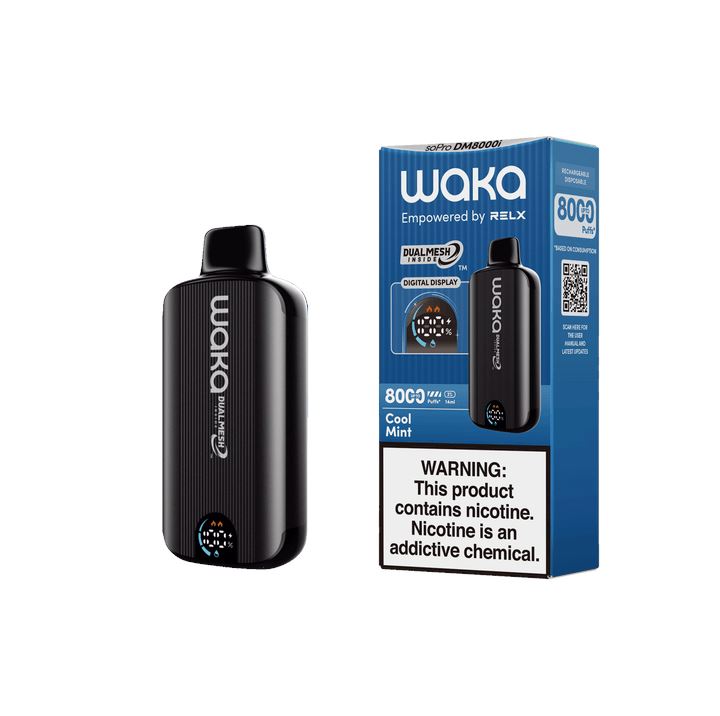 WAKA SoPro DM8000 17mL 8000 Puff Disposable - Cool Mint with packaging