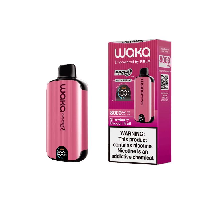 WAKA SoPro DM8000 17mL 8000 Puff Disposable - Strawberry Dragon Fruit with packaging