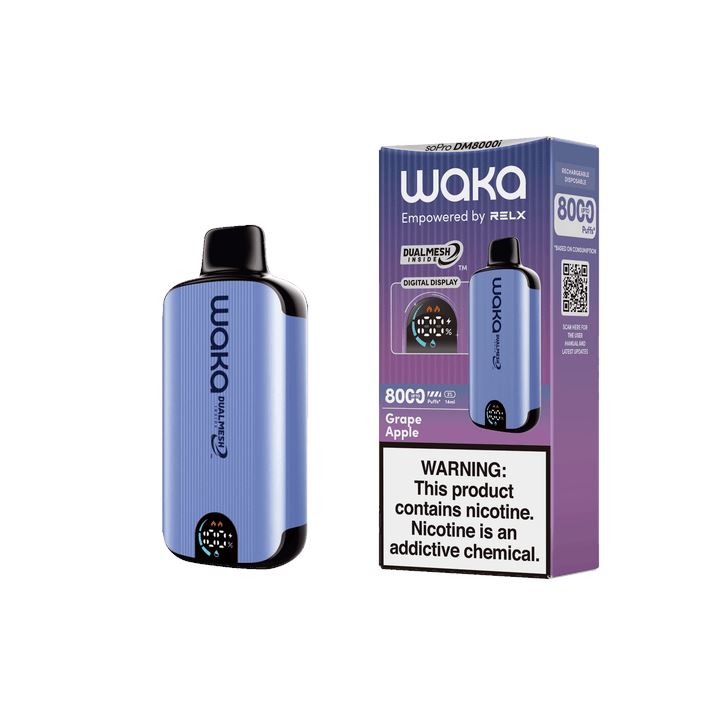 WAKA SoPro DM8000 17mL 8000 Puff Disposable - Grape Apple with packaging