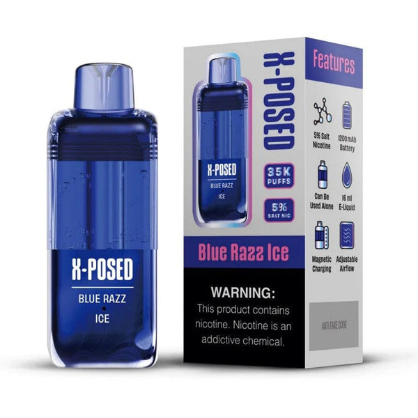 X-Posed 35K Disposable blue razz ice with packaging