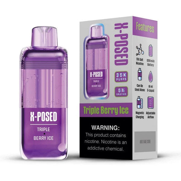 X-Posed 35K Disposable triple berry ice with packaging