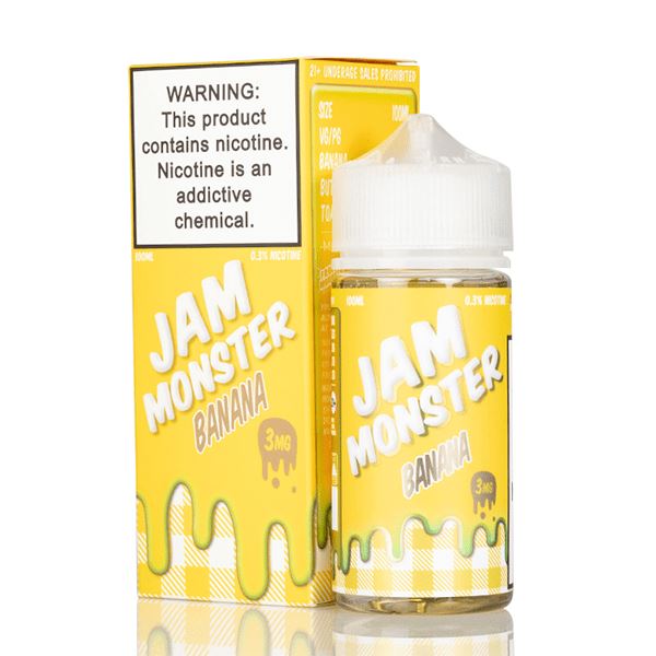 Banana by Jam Monster E-Liquid with packaging