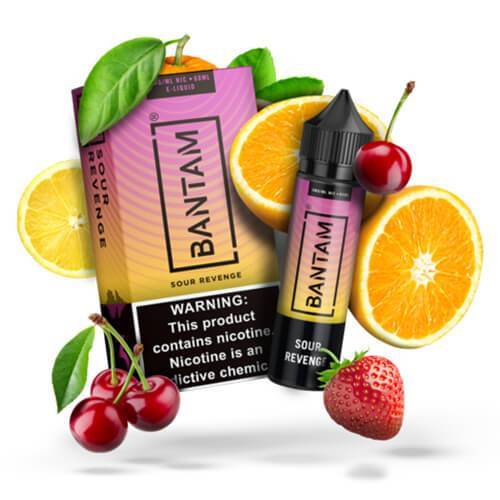 BANTAM | SOUR REVENGE 60ML eLiquid with packaging and background