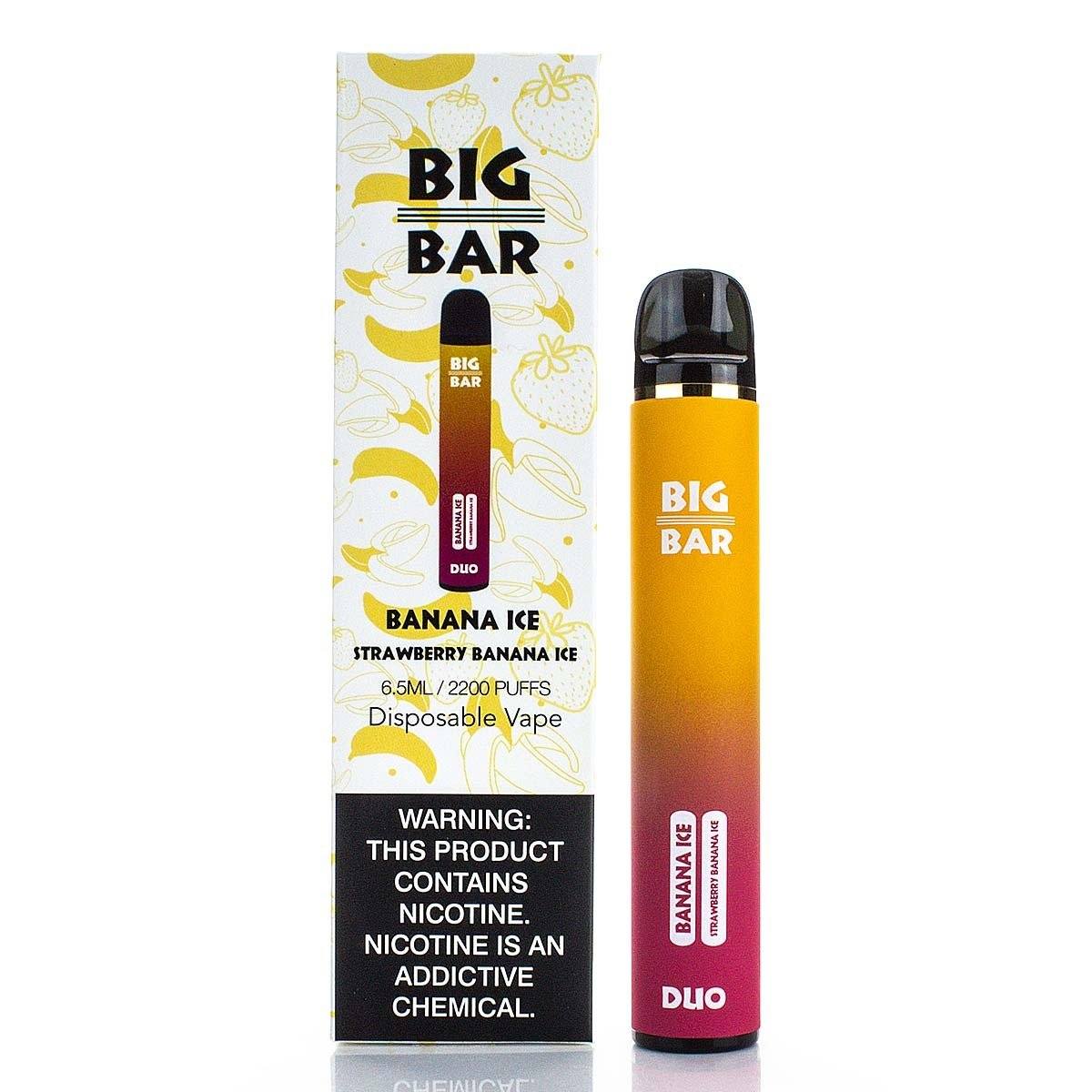 Big Bar DUO 5% Disposable (Individual) - 2200 Puffs banana ice strawberry banana ice with packaging