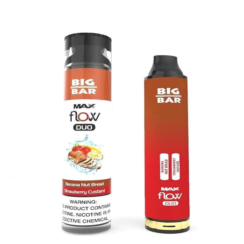 Big Bar MAX FLOW DUO Disposable | 4000 Puffs | 12mL strawberry custard with packaging