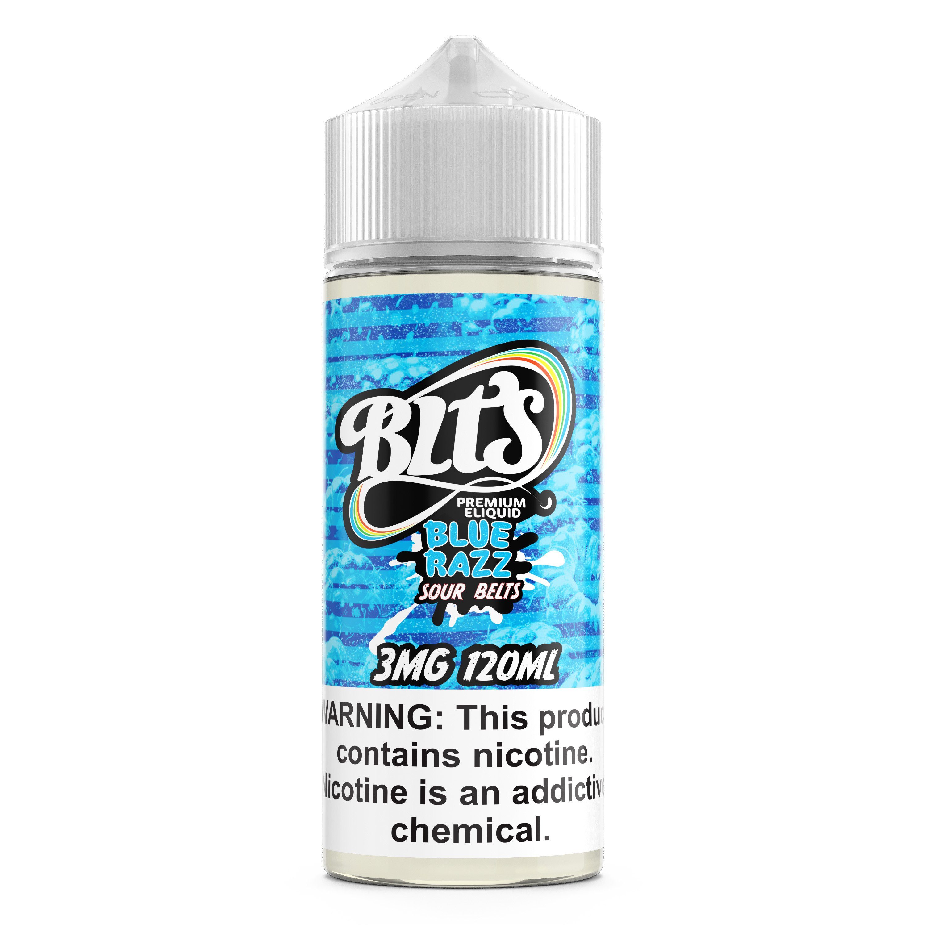 Blue Razz Sour Belts by BLTS 120ml bottle