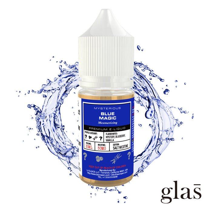 Blue Magic by Glas BSX Nic Salts 30ml bottle with background