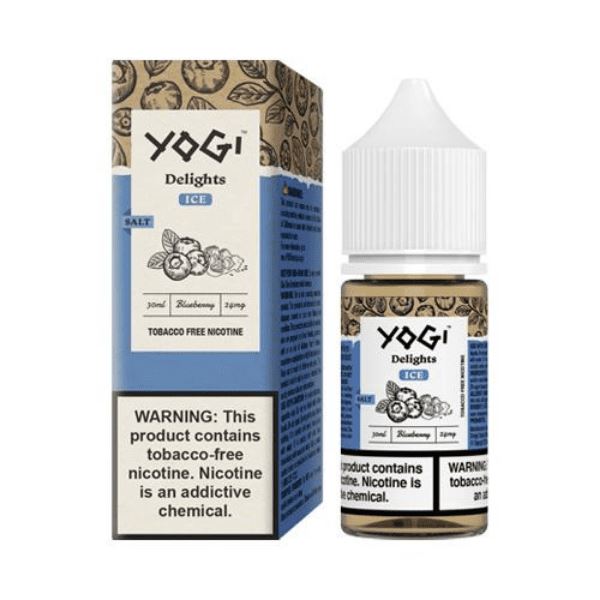 Blueberry Ice by Yogi Delights Tobacco-Free Nicotine Salt 30ml with packaging