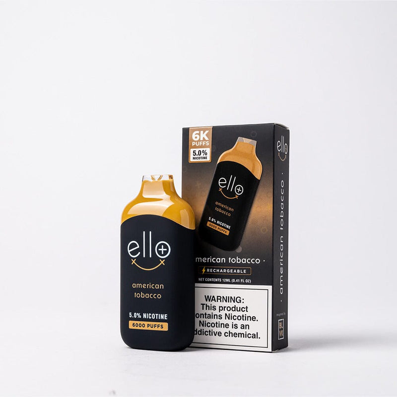 BLVK Disposable – Ello Plus 6000 Puffs (12mL) 50mg American Tobacco