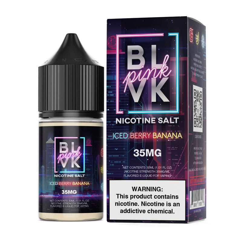 Strawberry Banana Ice (Iced Berry Banana) by BLVK Pink Salt Series 30ml with packaging