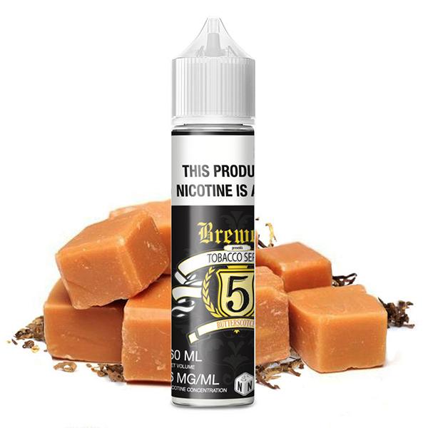 Butterscotch #5 by Brewell MFG E-Liquid bottle with background