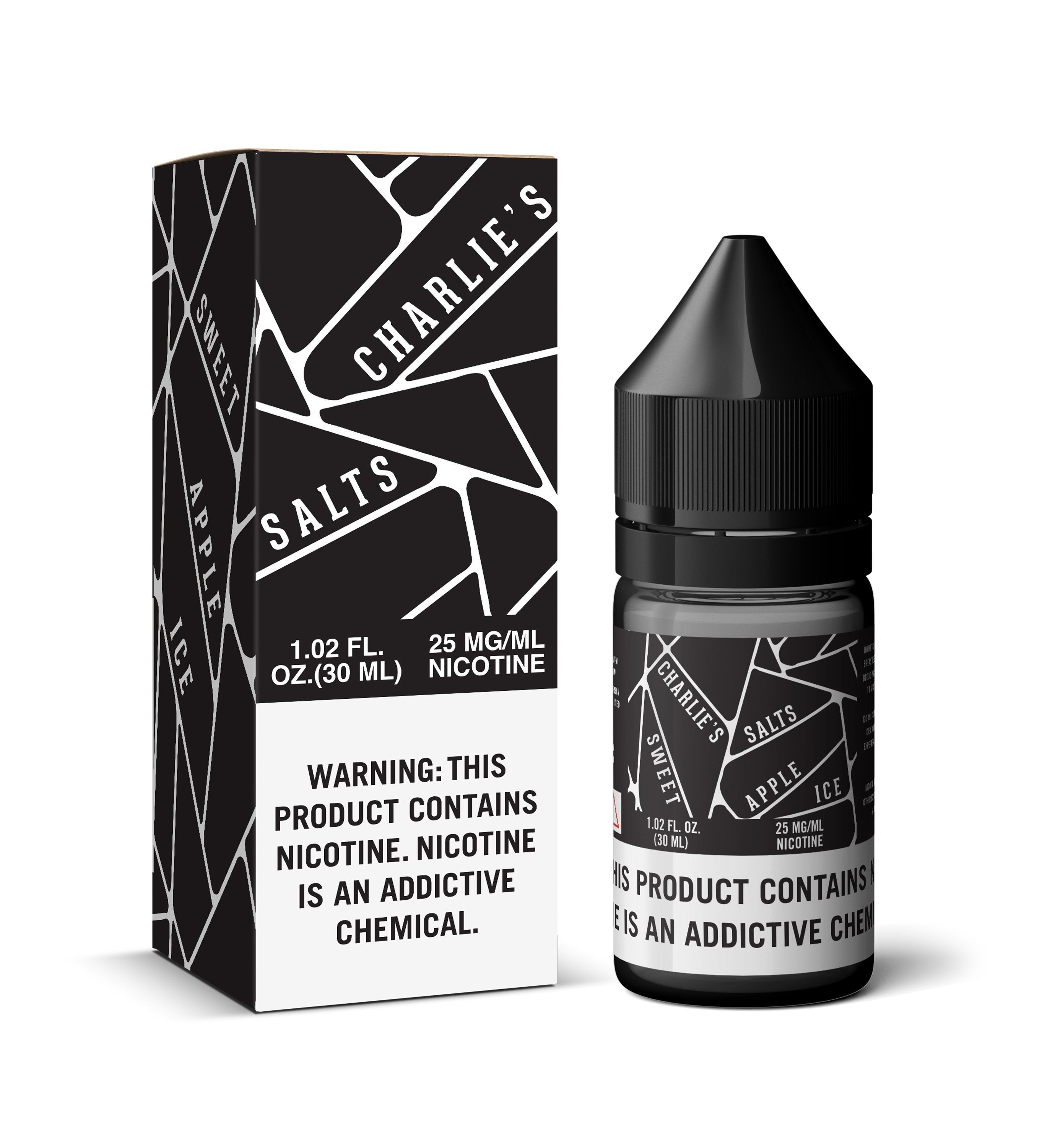 CHARLIE'S SALTS | Black - Sweet Apple Ice 30ML eLiquid with packaging