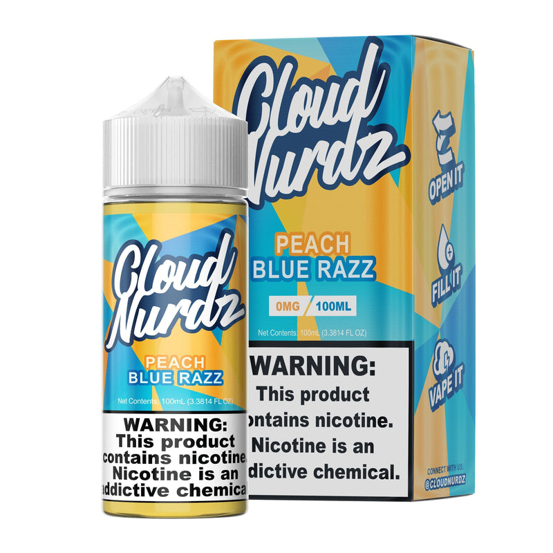 Peach Blue Razz by Cloud Nurdz 100ml with packaging
