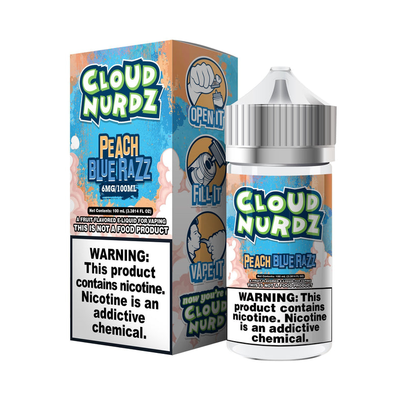 Peach Blue Razz by Cloud Nurdz 100ml with packaging