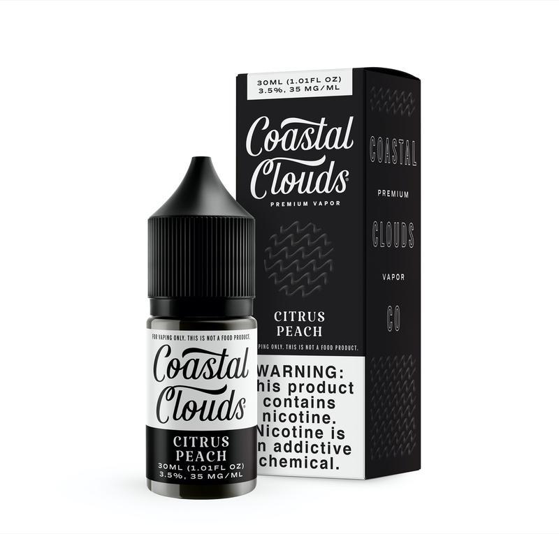 Citrus Peach by Coastal Clouds Salt 30ml - (Sugared Nectarine) with packaging