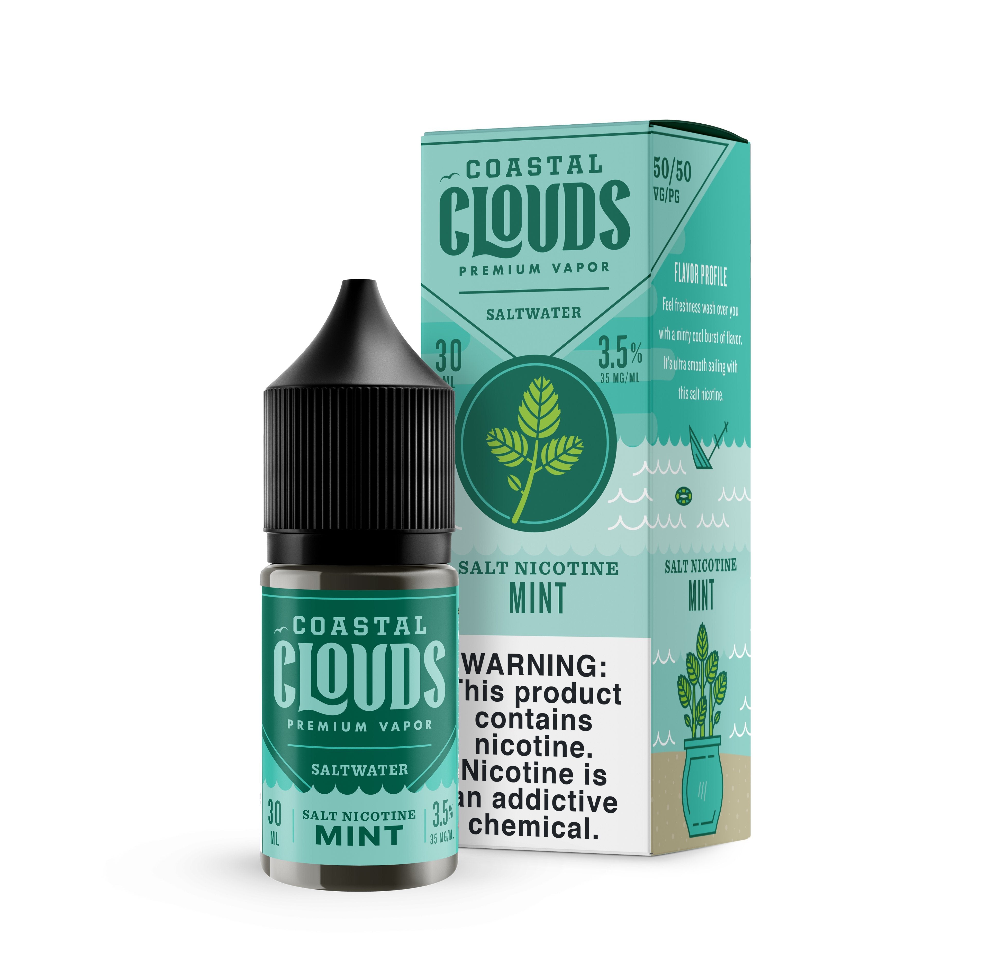 Mint by Coastal Clouds Salt 30ml with packaging
