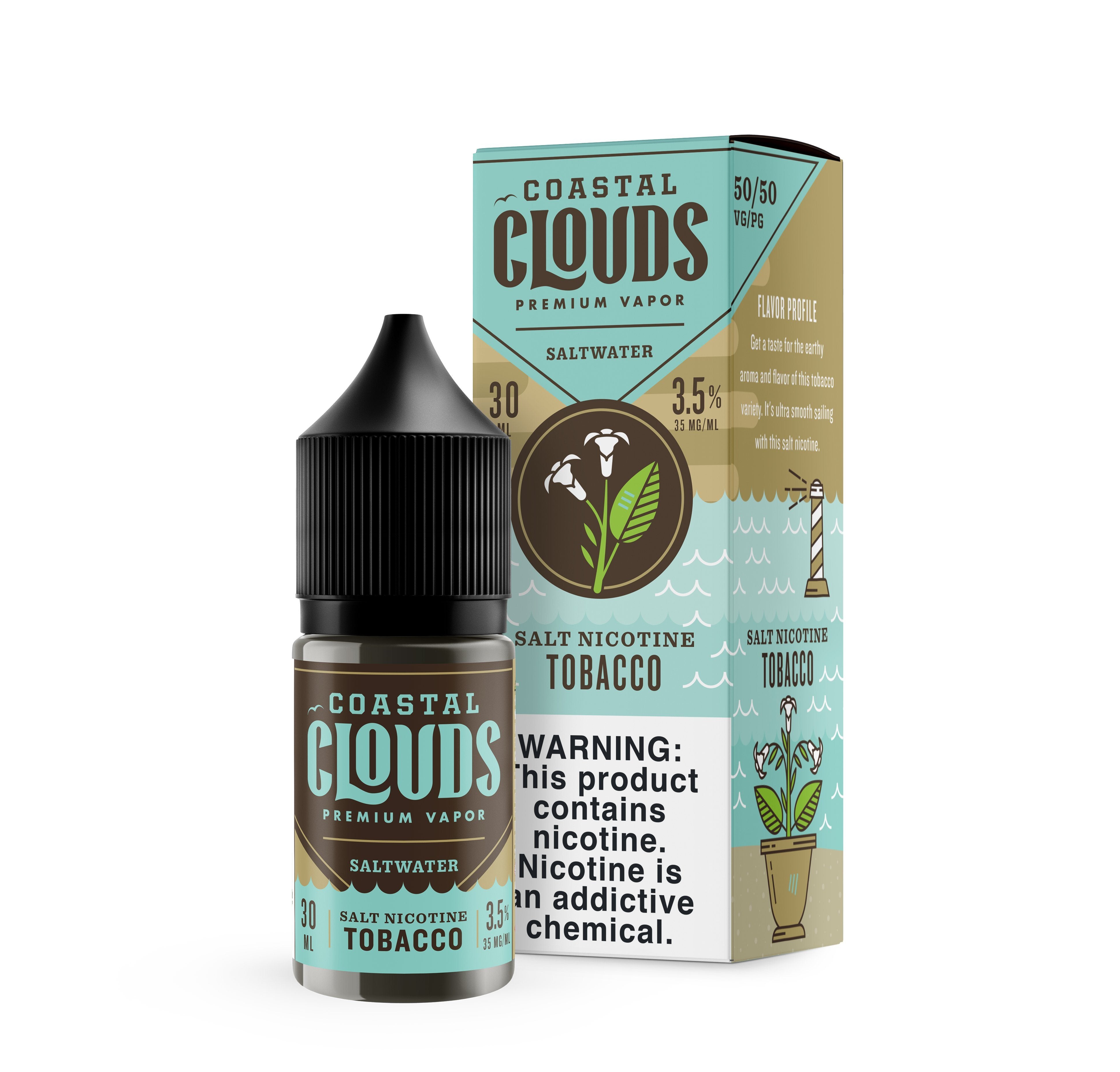 Tobacco by Coastal Clouds Salt 30ml with packaging