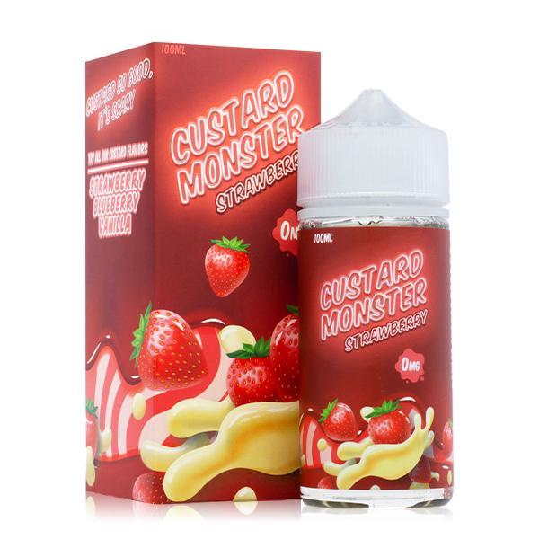 Strawberry Custard by Custard Monster 100ml with packaging