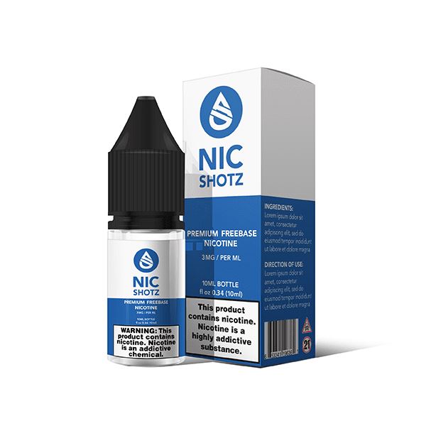 Nic Shotz 10mL - 3mg with packaging