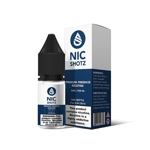 Nic Shotz 10mL - 6mg with packaging