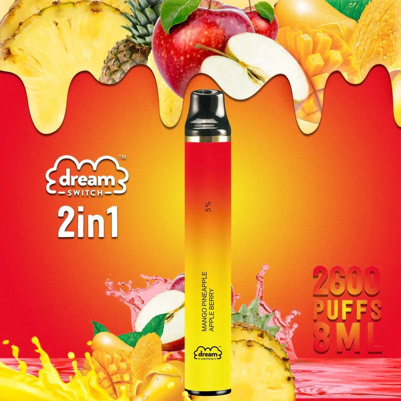 Dream Switch Disposable mango pineapple apple berry with background