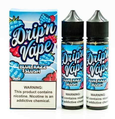 Blue Razz Slush by Drip N Vape 120ml with packaging