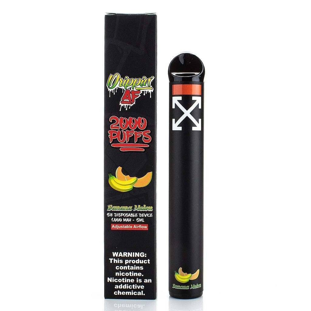 DRIPPIN AF Disposable E-Cigs 2000 Puff (Individual) banana melon with packaging