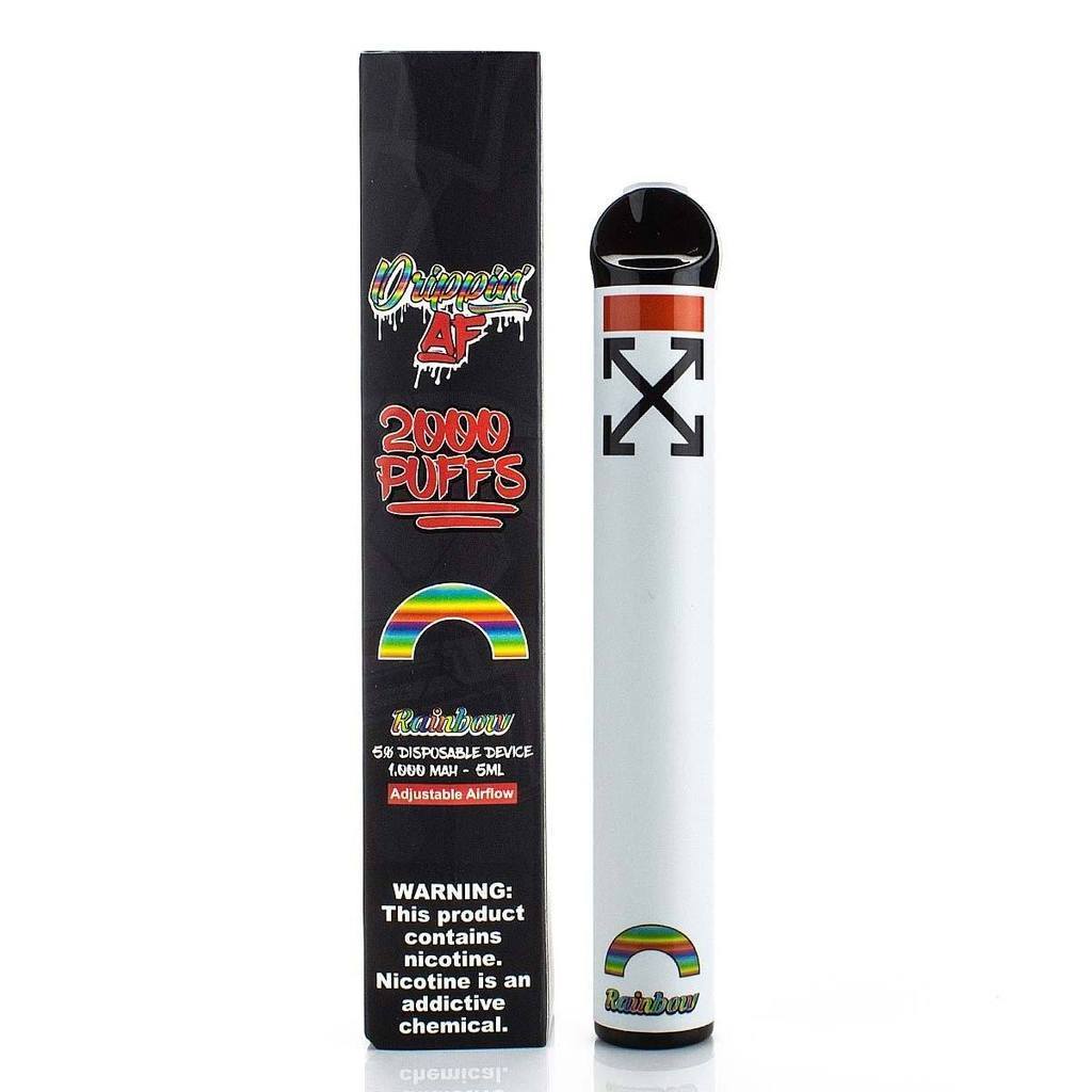 DRIPPIN AF Disposable E-Cigs 2000 Puff (Individual) rainbow with packaging