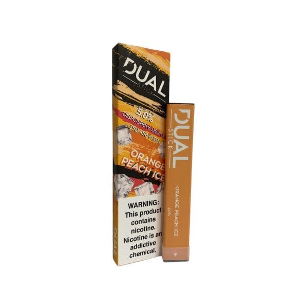 Dual Stick Disposable E-Cigs (Individual) orange peach ice with packaging