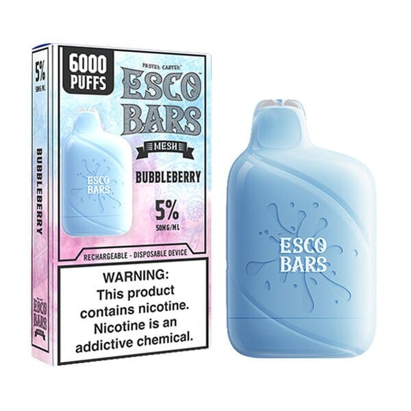 Esco Bars Mesh Disposable | 6000 Puffs | 15mL | 5% bubbleberry with packaging
