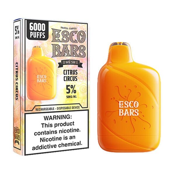 Esco Bars Mesh Disposable | 6000 Puffs | 15mL | 5% citrus circus with packaging