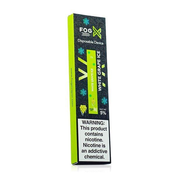 Fog X Disposable E-Cigs (Individual) white grape ice packaging