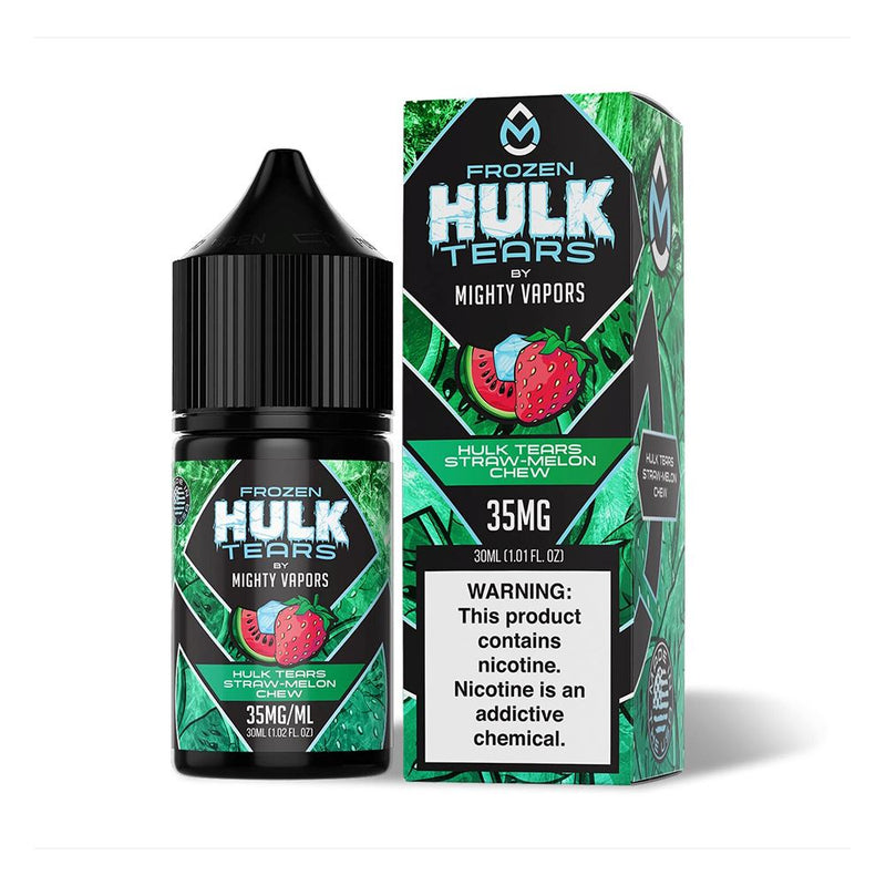 Frozen Hulk Tears Straw-Melon Chew | Mighty Vapors Hulk Tears Salts | 30mL with Packaging