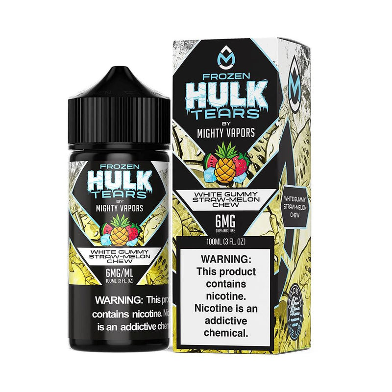 Frozen White Gummy Straw-Melon Chew | Mighty Vapors Hulk Tears | 100mL with Packaging